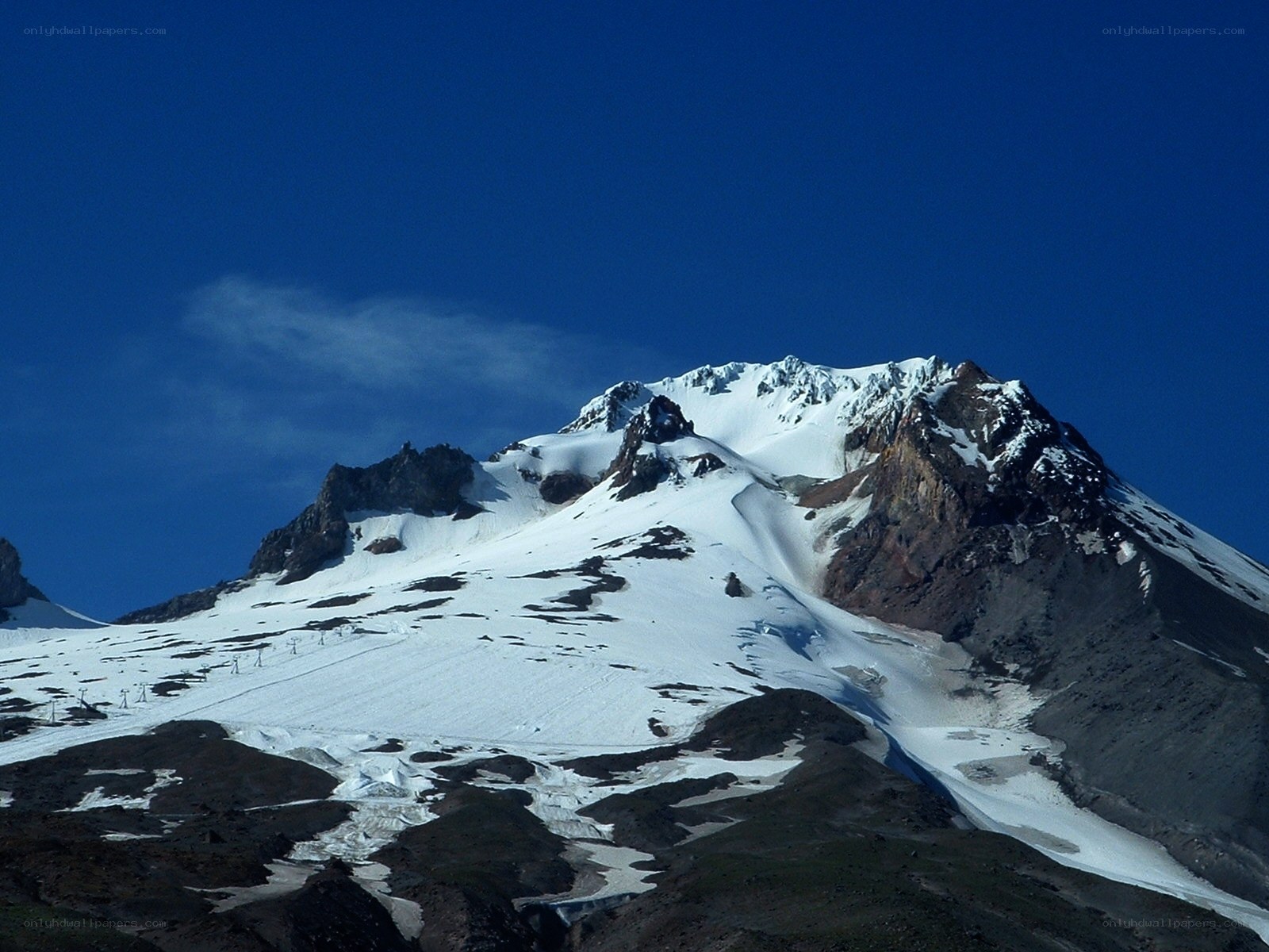 Snow-capped mountain peak