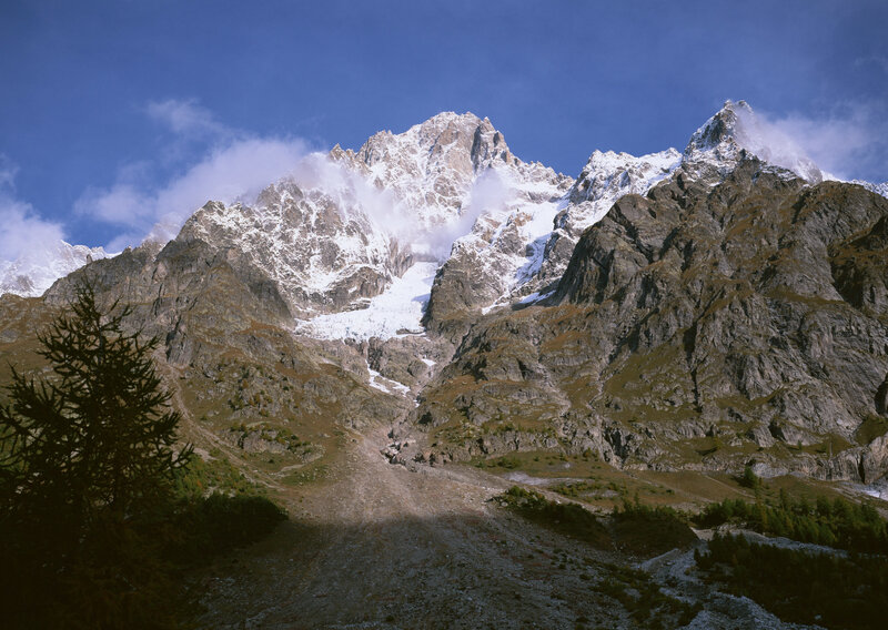 Snow-capped mountain peak