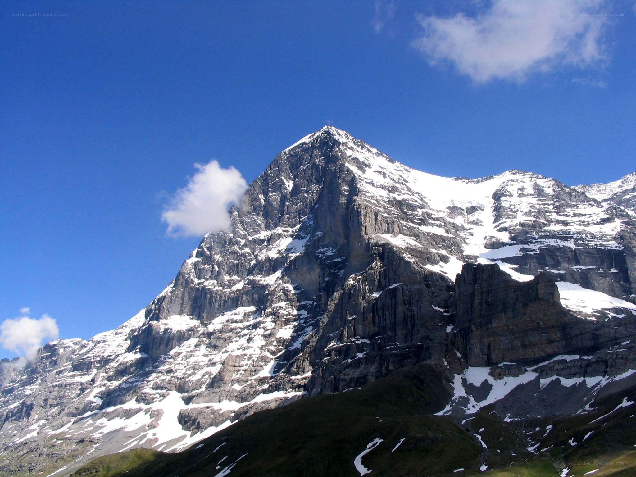 Snow-capped mountain peak