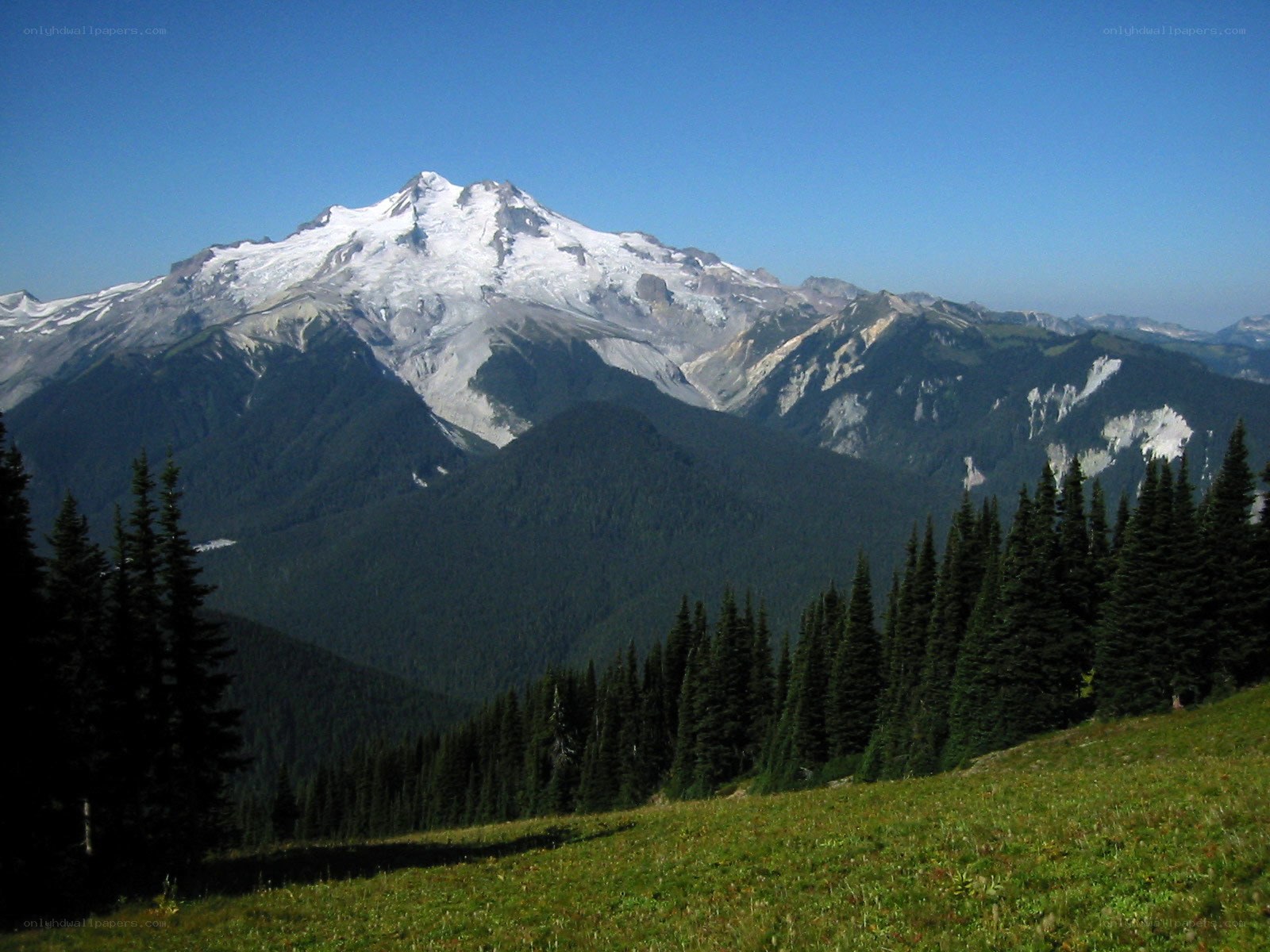 Snow-capped mountain peak