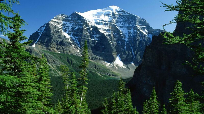 Snow-capped mountain peak