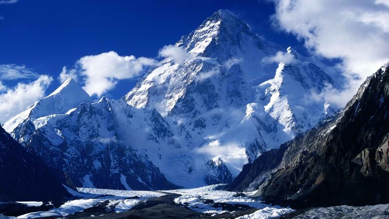 Snow-capped mountain peak