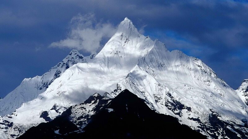 Snow-capped mountain peak