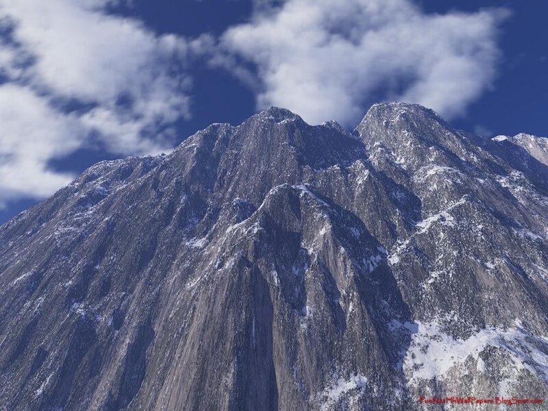 Snow-capped Mountain Peak — Blue, Dramatic, 3d Render