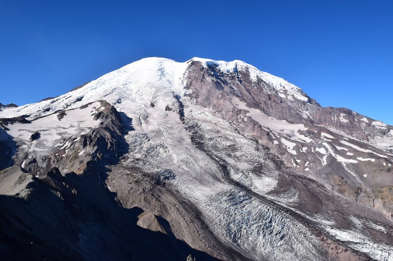 Snow-capped Mountain Peak — Blue, Dramatic, Afternoon, Photograph, Glaciers