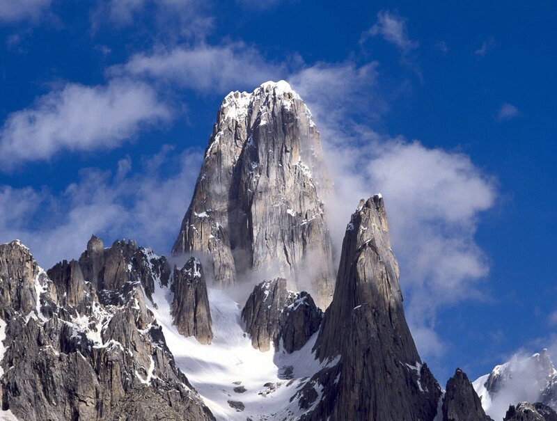 Snow-capped Mountain Peak — Blue, Dramatic, Afternoon, Photograph