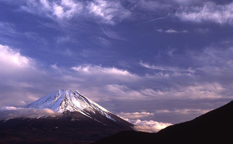 Snow-capped Mountain Peak — Blue, Dramatic, Morning, Photograph, Clouds, Sky