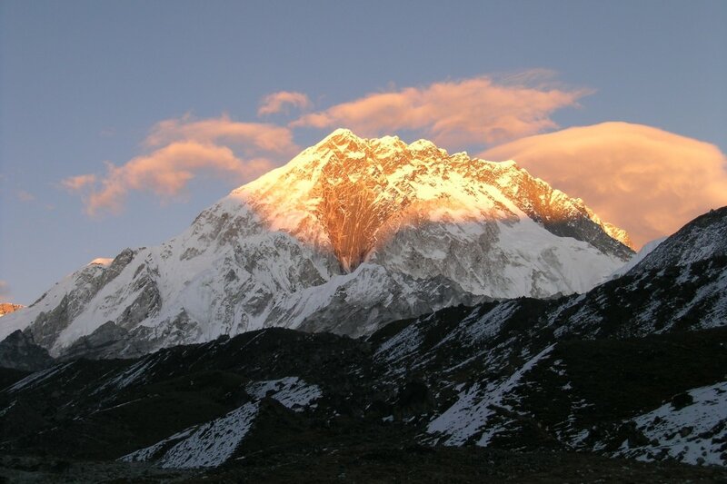 Snow-capped Mountain Peak — Blue, Dramatic, Sunrise