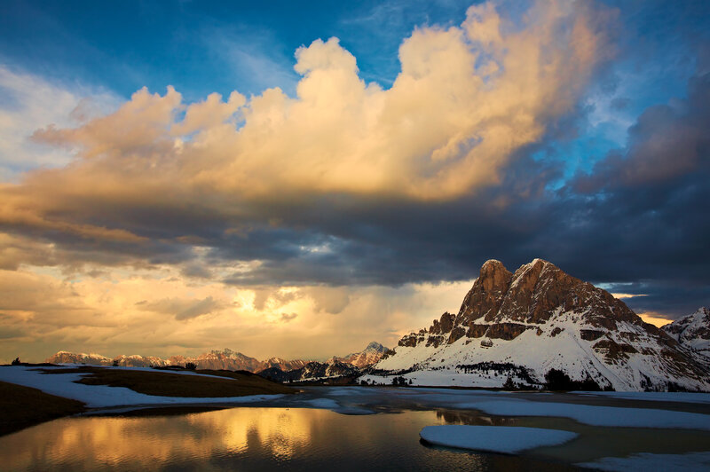 Snow-capped Mountain Peak — Blue, Dramatic, Sunset