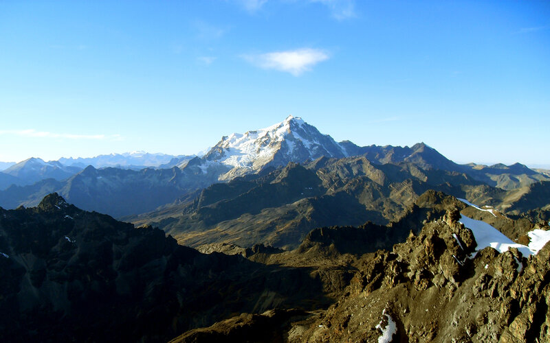 Snow-capped Mountain Peak — Blue, Serene, Afternoon, Photograph, Mountains, Sky