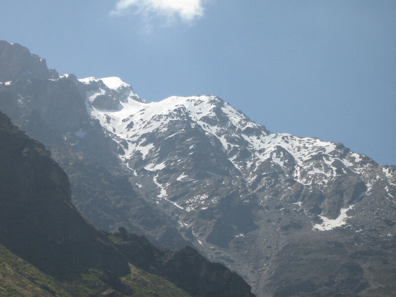 Snow-capped Mountain Peak — Blue, Serene, Afternoon, Photograph, Snow, Sky, White