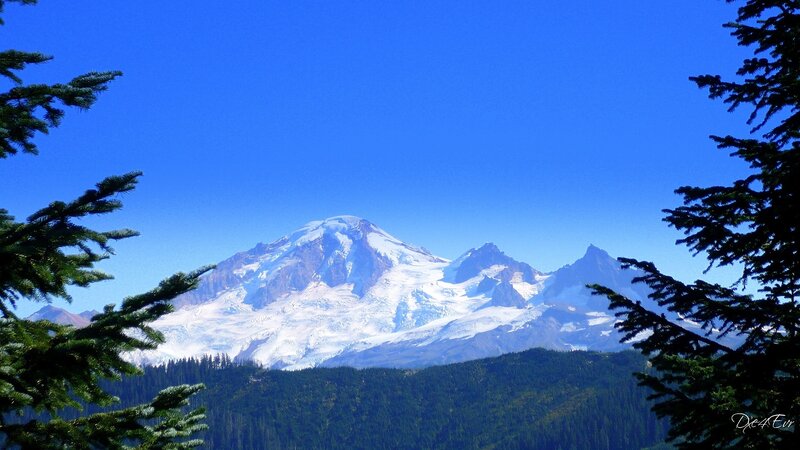Snow-capped Mountain Peak — Blue, Serene, Afternoon, Photograph, Trees, Sky, Forest