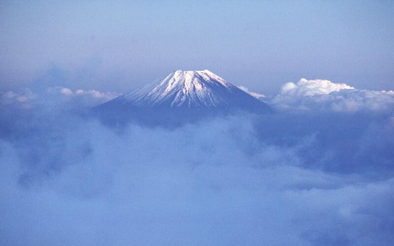 Snow-capped Mountain Peak — Blue, Serene, Photograph