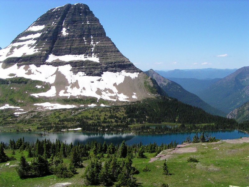 Snow-capped Mountain Peak — Blue, Serene, Summer
