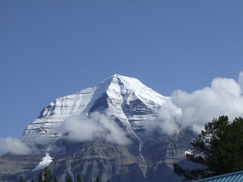 Snow-capped Mountain Peak — Blue, Serene