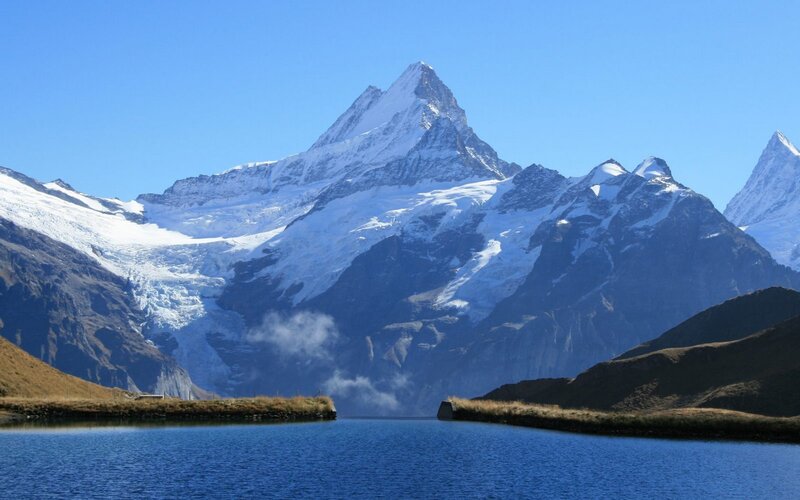 Snow-capped Mountain Peak — Blue, Sky
