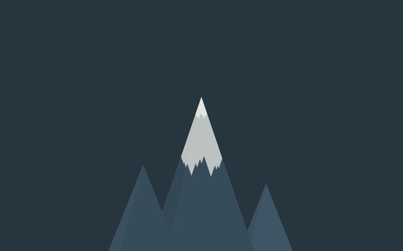 Snow-capped Mountain Peak — Dark Blue, Serene