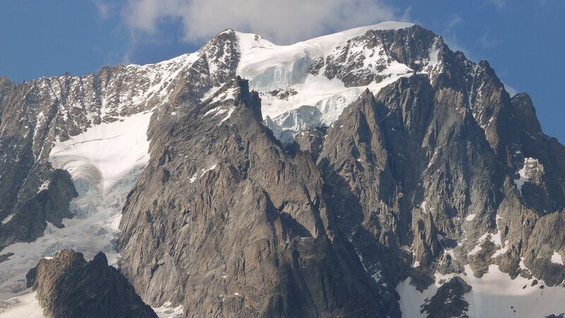 Snow-capped Mountain Peak — Gray, Dramatic, Afternoon
