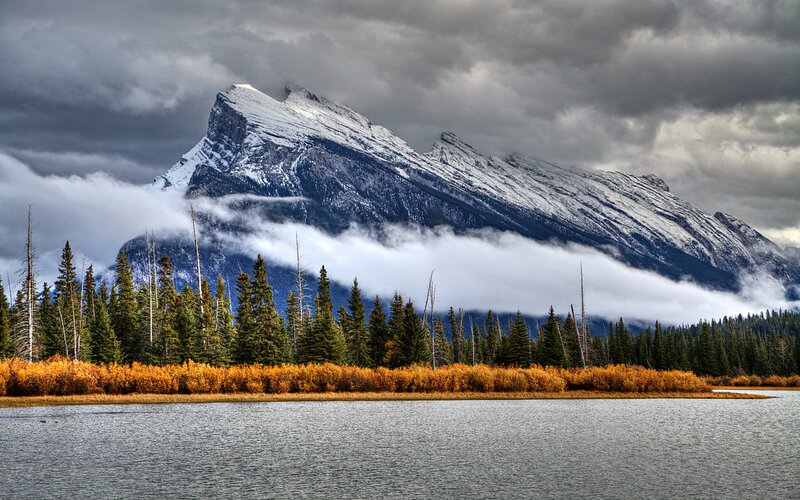 Snow-capped Mountain Peak — Gray, Dramatic
