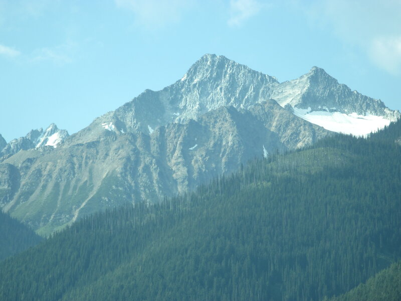 Snow-capped Mountain Peak — Green, Serene, Afternoon, Photograph, Forest, Sky, Snow