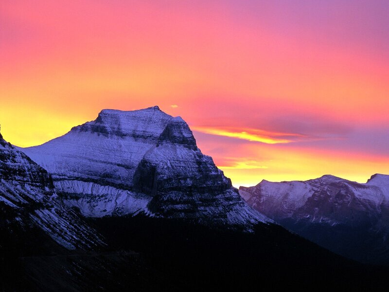 Snow-capped Mountain Peak — Pink