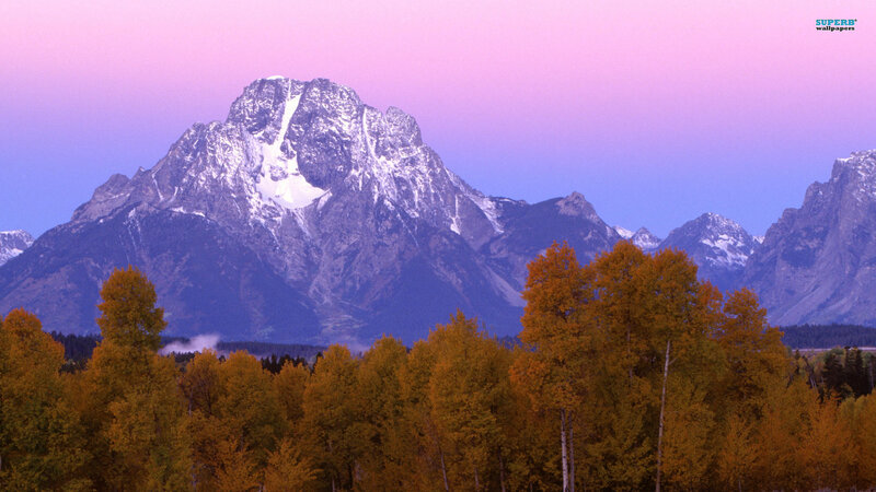 Snow-capped Mountain Peak — Purple, Serene, Sunset, Photograph
