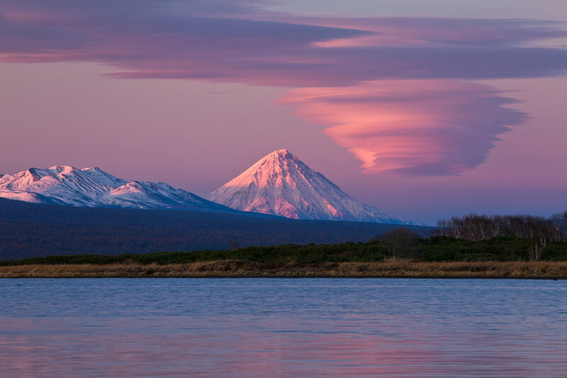 Snow-capped Mountain Peak — Purple, Serene