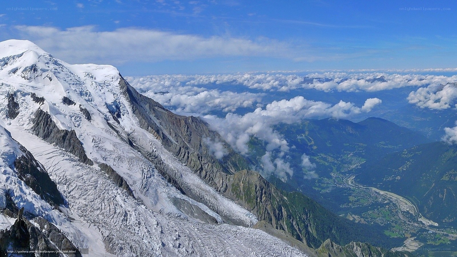 Snow-capped mountain peak view
