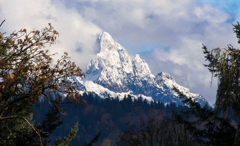 Snow-capped Mountain Peak — White, Dramatic, Autumn