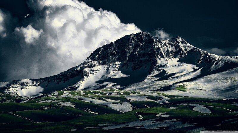 Snow-capped Mountain Peak — White, Dramatic