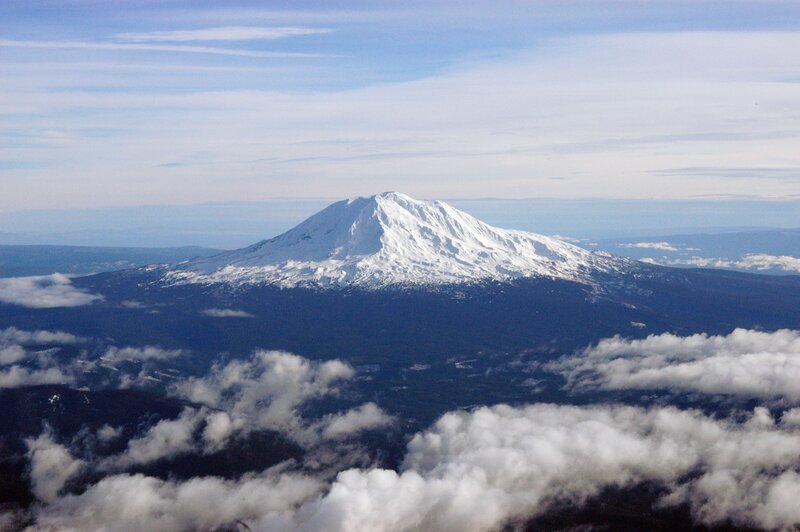 Snow-capped Mountain Peak — White, Serene, Afternoon, Photograph, Clouds