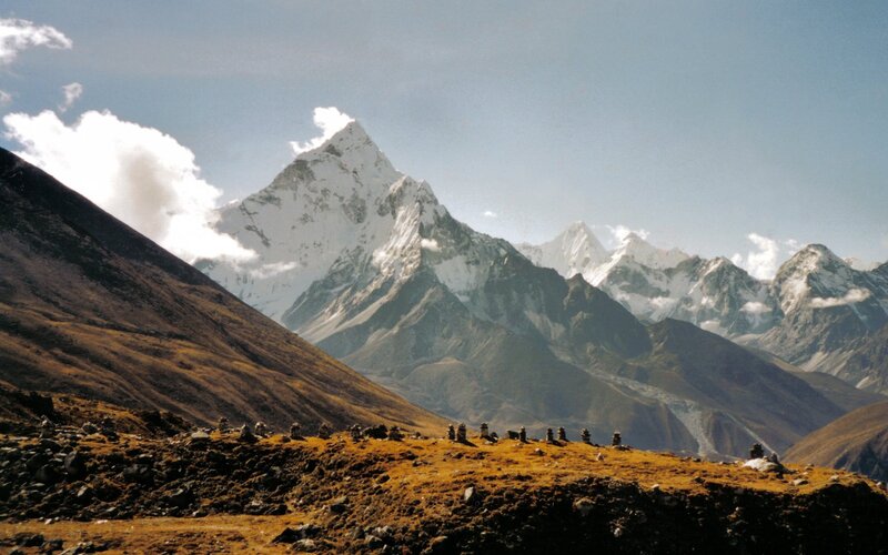 Snow-capped Mountain Peak — White, Serene, Afternoon, Photograph