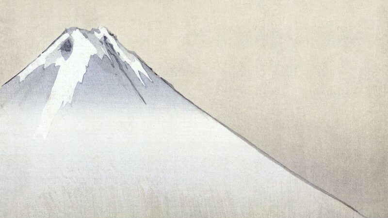 Snow-capped Mountain Peak — White, Serene, Painting