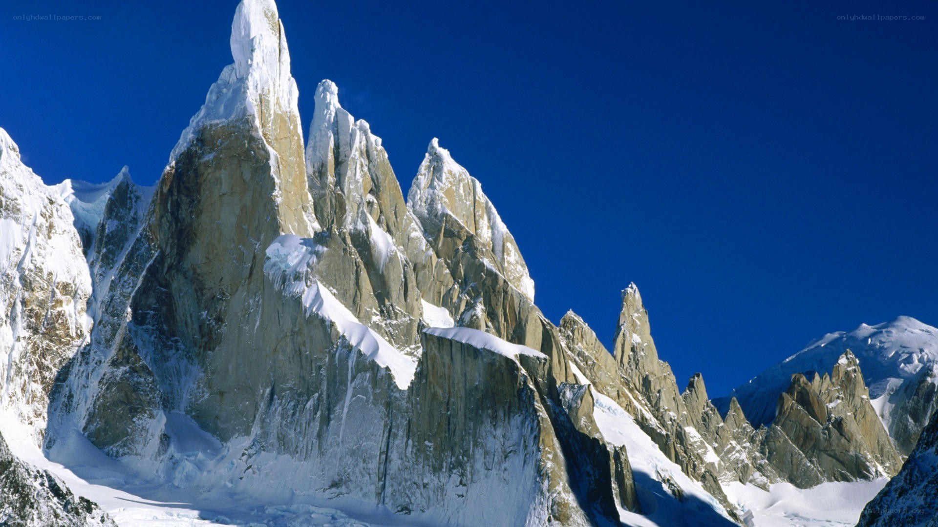 Snow-capped mountain peaks
