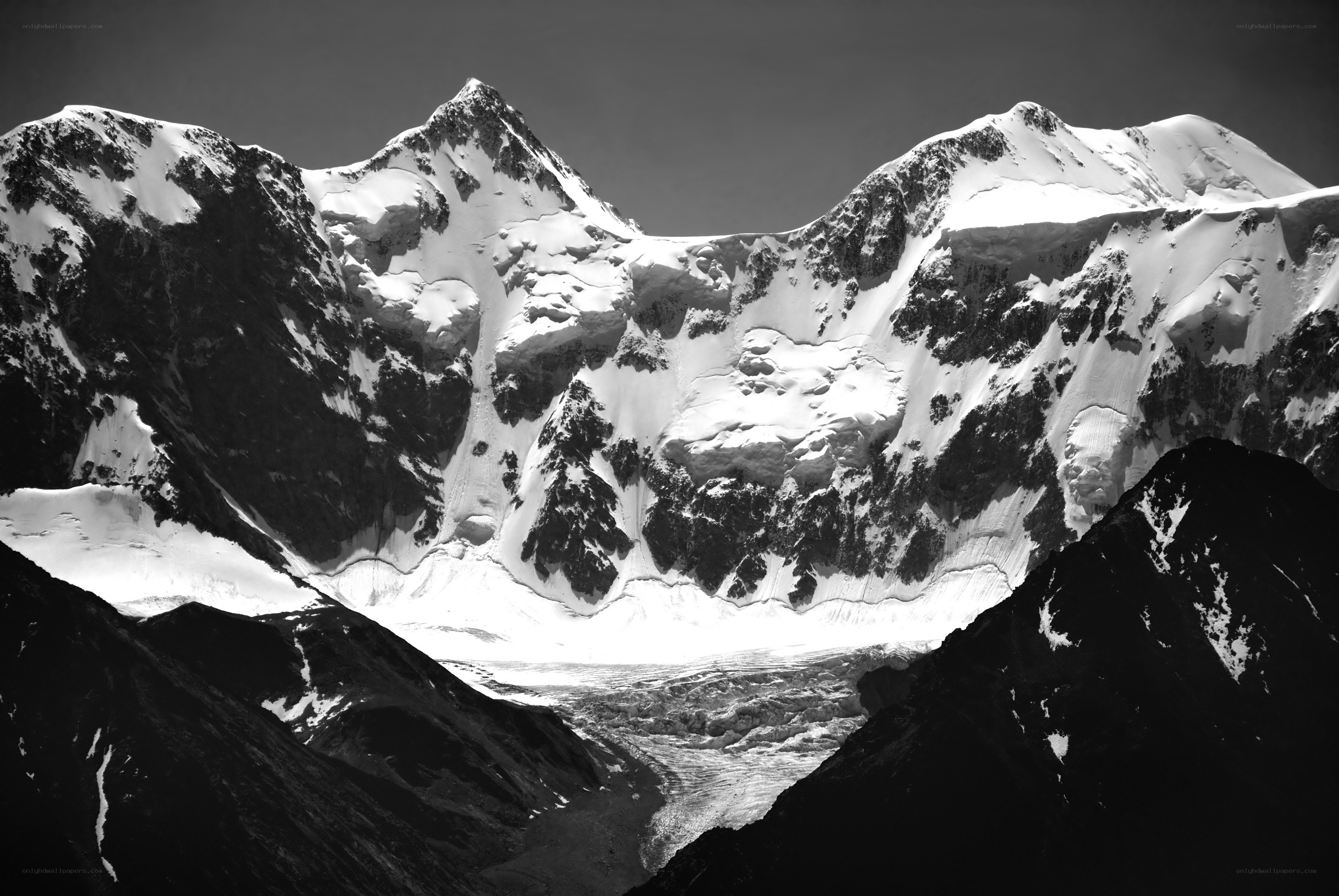 Snow-capped mountain peaks