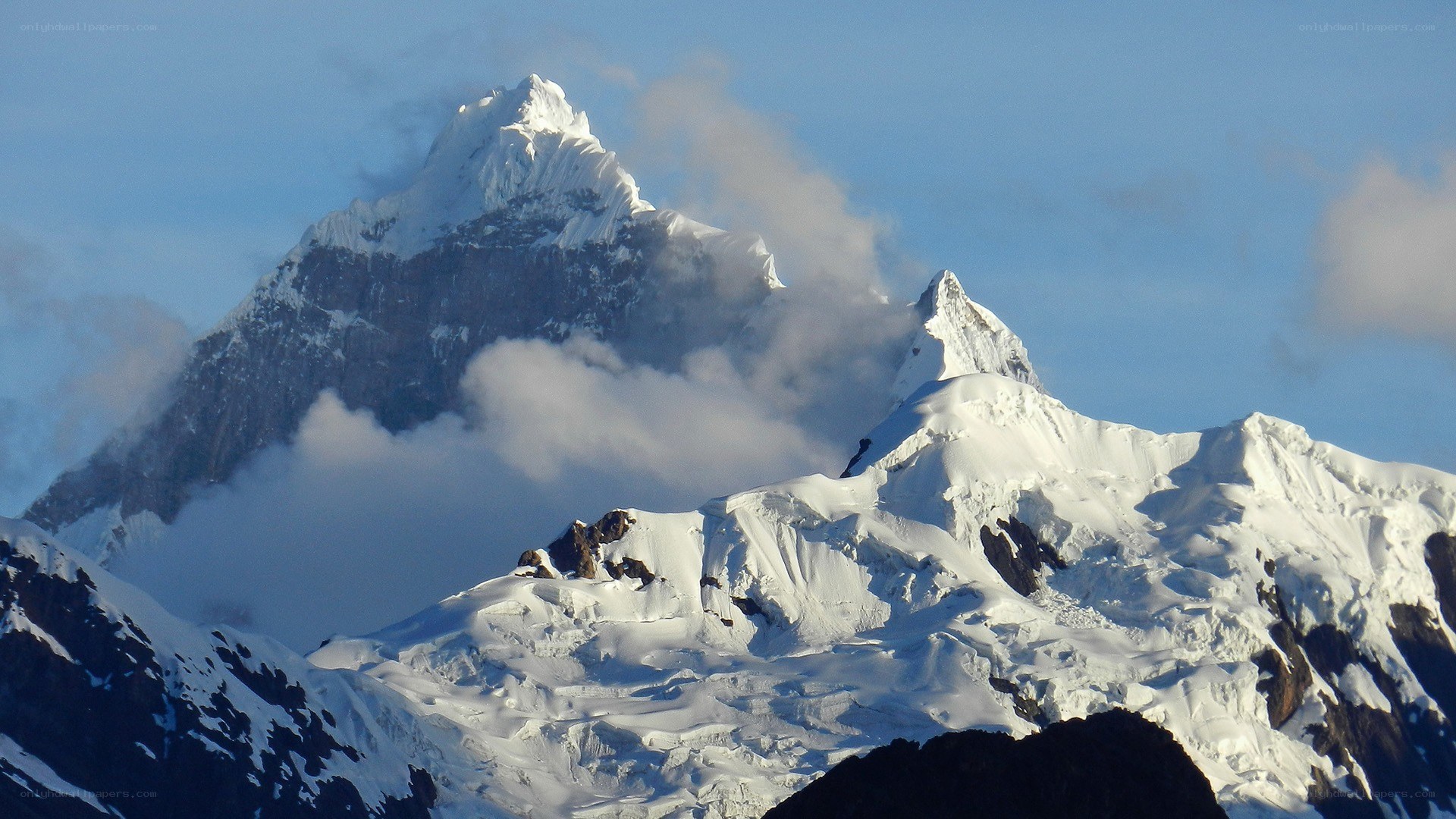 snow-capped mountain peaks