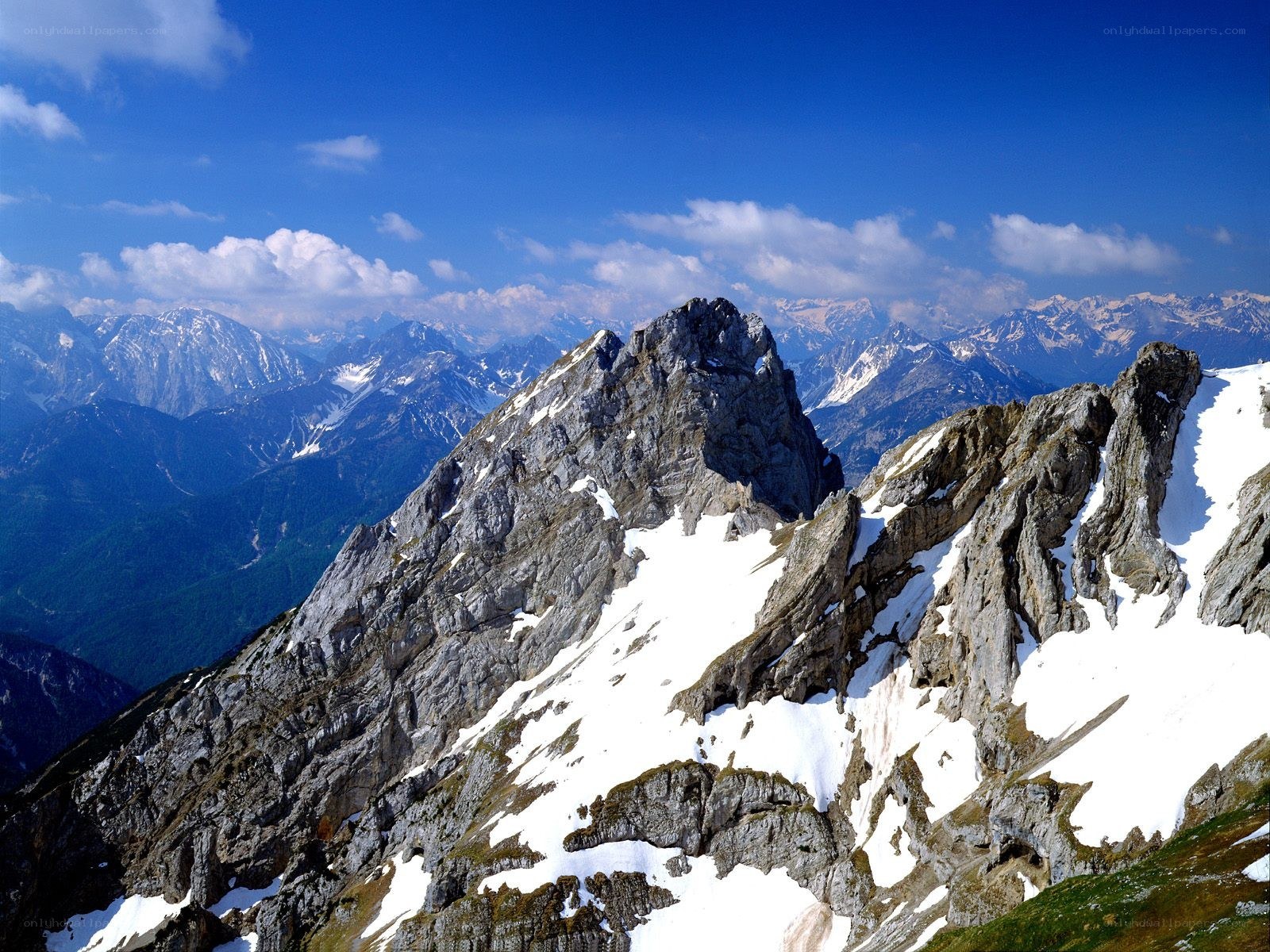 Snow-capped mountain peaks