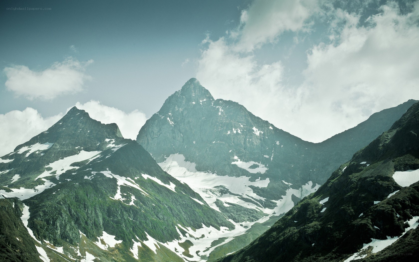 snow-capped mountain peaks