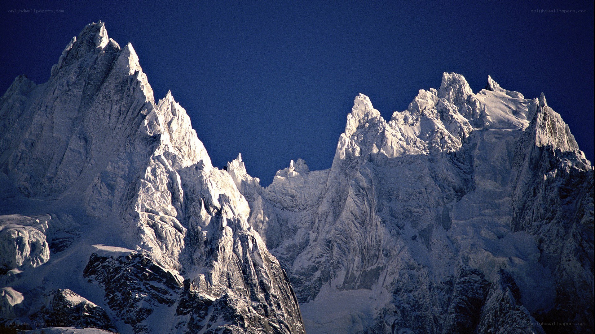 Snow-capped mountain peaks