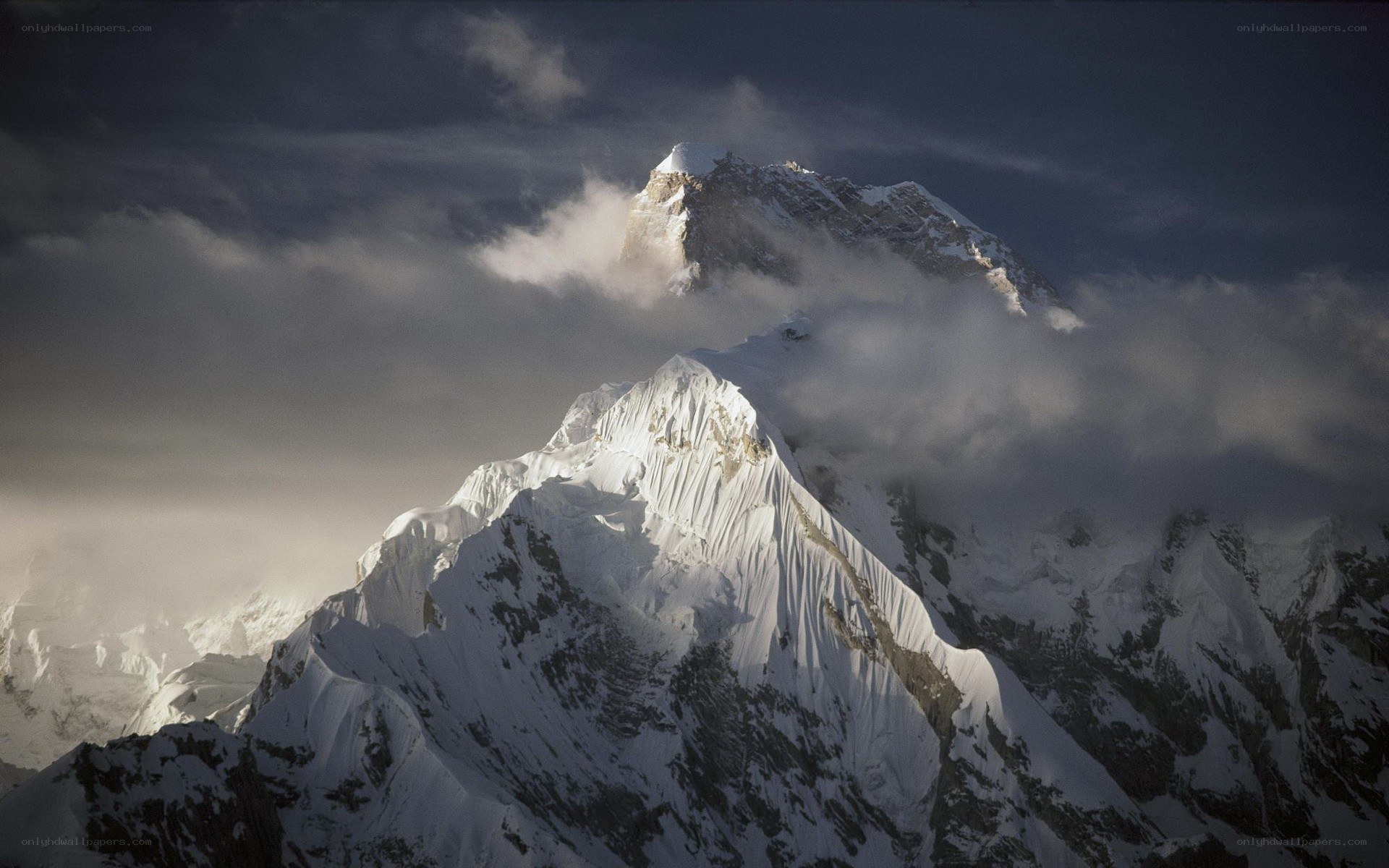 Snow-capped mountain peaks