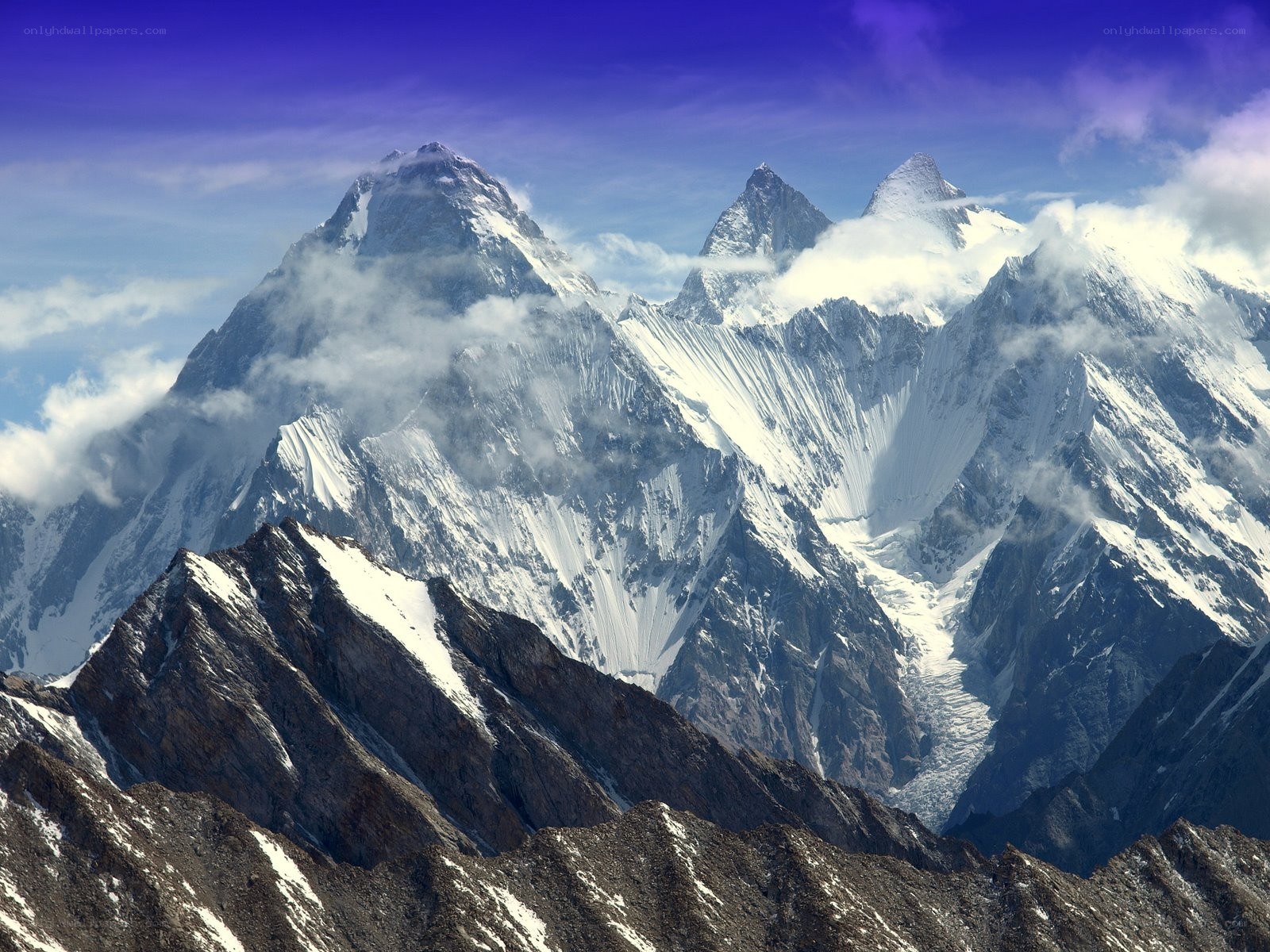 snow-capped mountain peaks