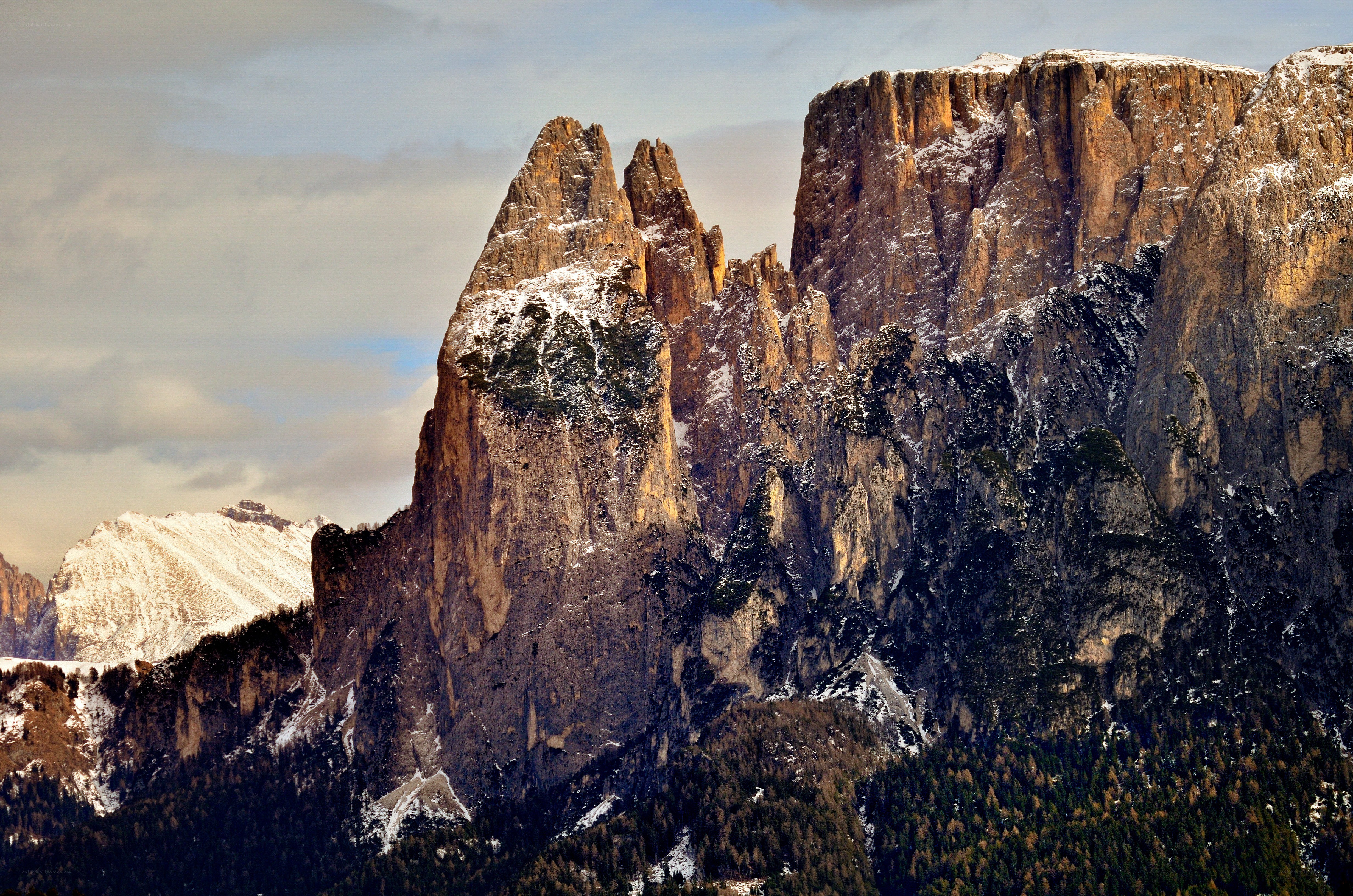 Snow-capped mountain peaks
