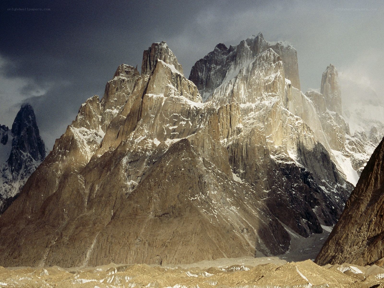 Snow-capped mountain peaks
