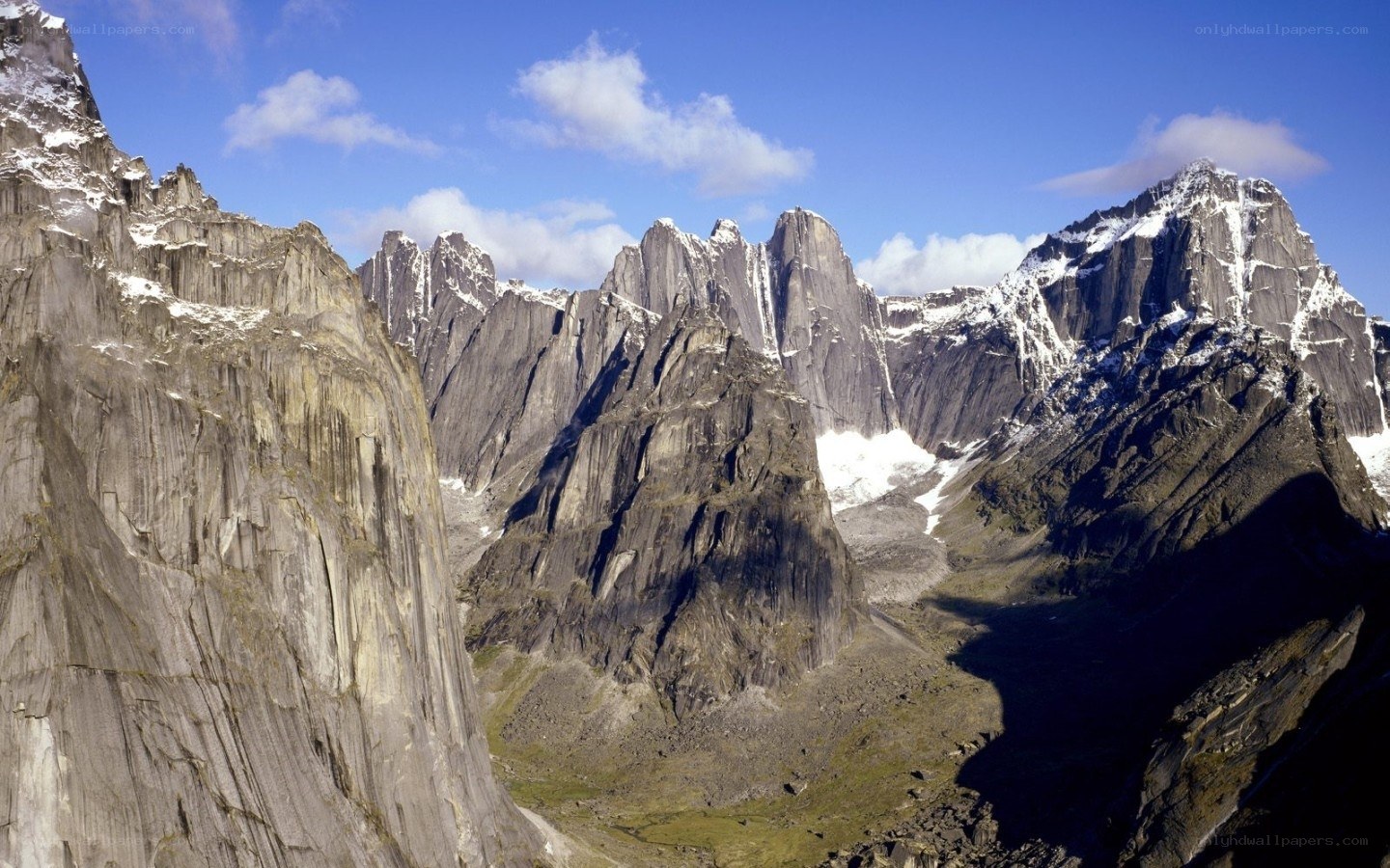 Snow-capped mountain peaks