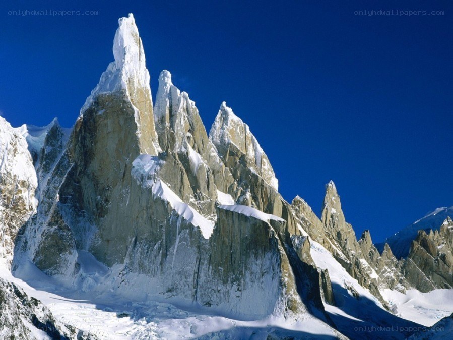 Snow-capped mountain peaks