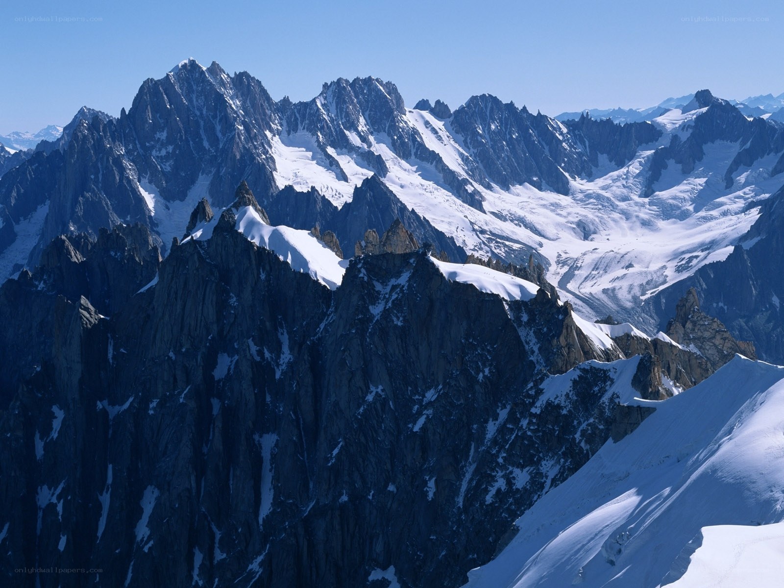 Snow-capped mountain peaks