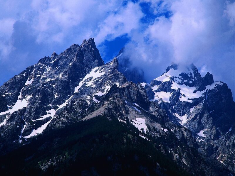 Snow-capped mountain peaks