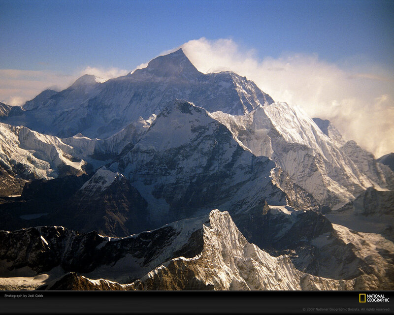 Snow-capped mountain peaks