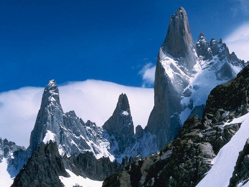 Snow-capped mountain peaks