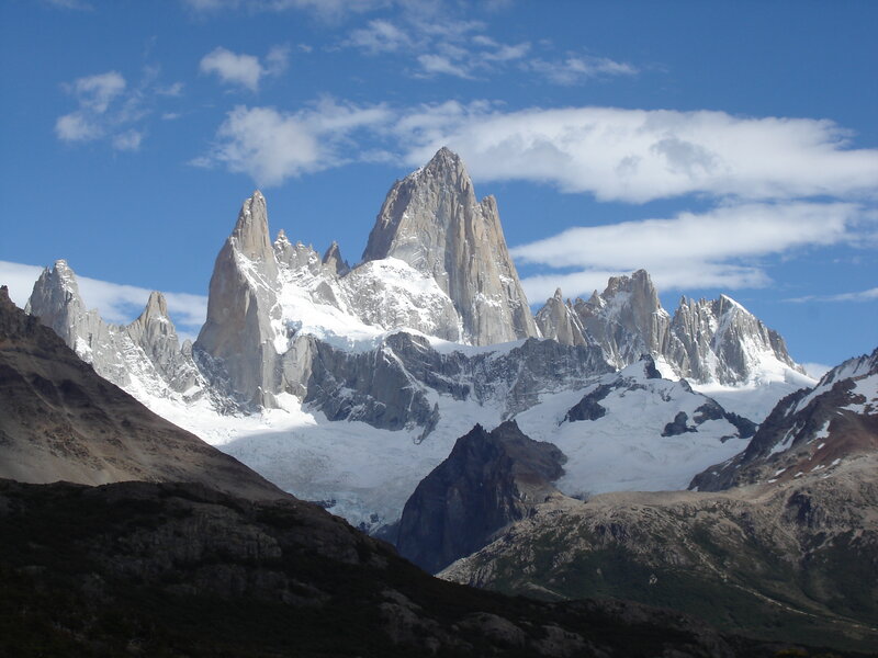 Snow-capped mountain peaks